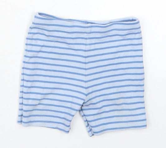 F&F Boys Blue Striped Cotton Sweatpants Trousers Size 12-18 Months   - Sweat Shorts