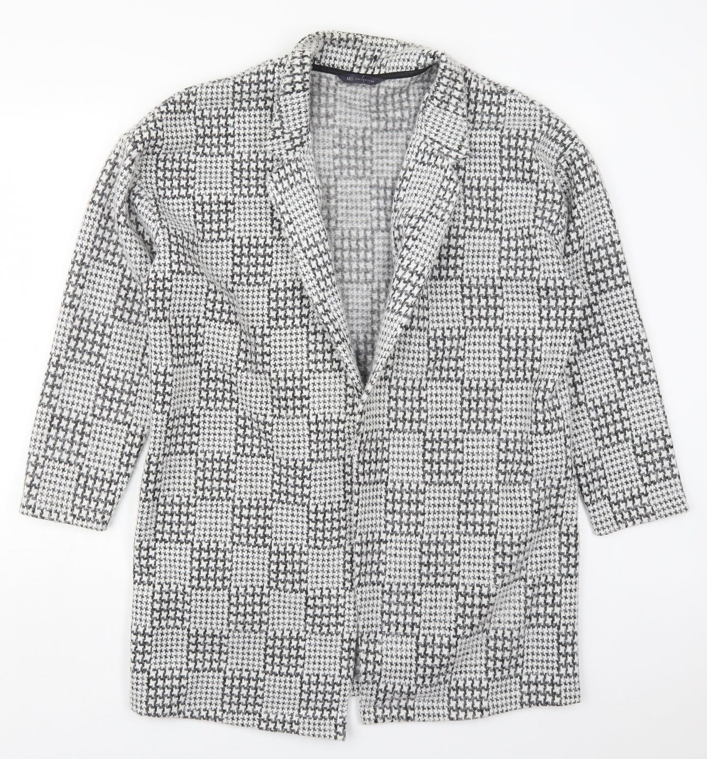 Marks and Spencer Womens Grey Geometric  Jacket Coatigan Size 16