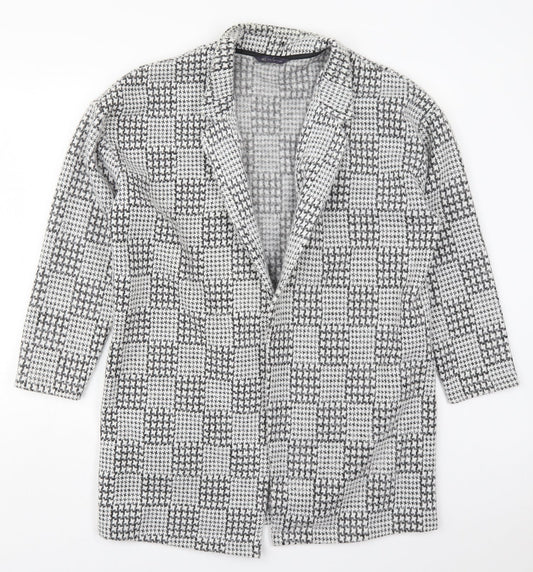 Marks and Spencer Womens Grey Geometric  Jacket Coatigan Size 16