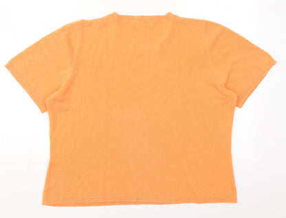 Marks & Spencer Womens Orange Crew Neck  Acrylic Pullover Jumper Size 18
