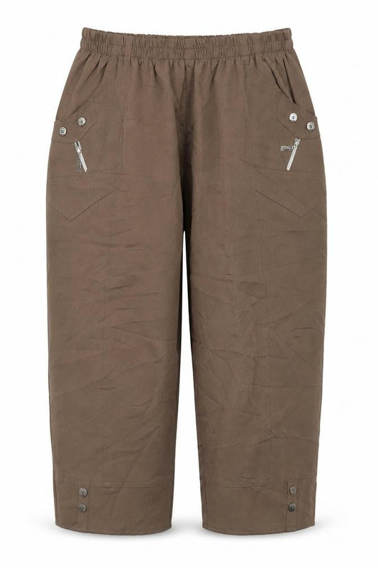 Preworn Womens Brown  Polyester Trousers  Size 30 in  Regular