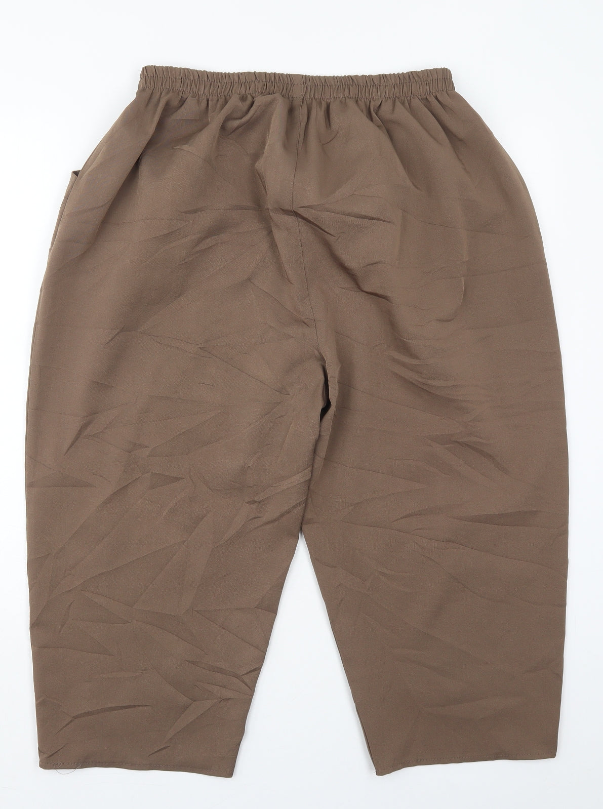 Preworn Womens Brown  Polyester Trousers  Size 30 in  Regular
