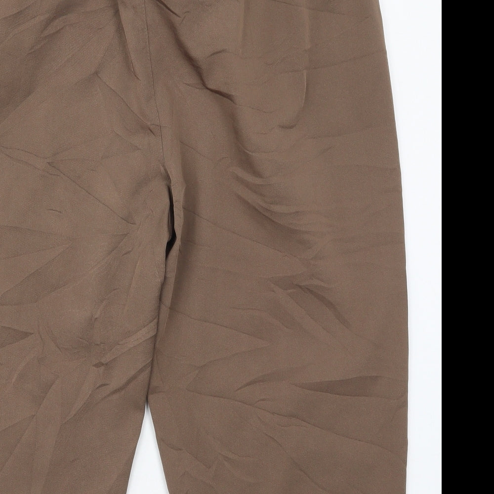 Preworn Womens Brown  Polyester Trousers  Size 30 in  Regular