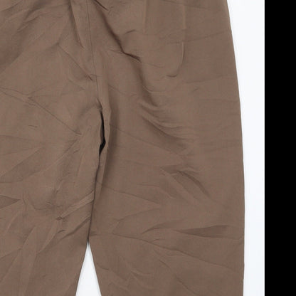 Preworn Womens Brown  Polyester Trousers  Size 30 in  Regular