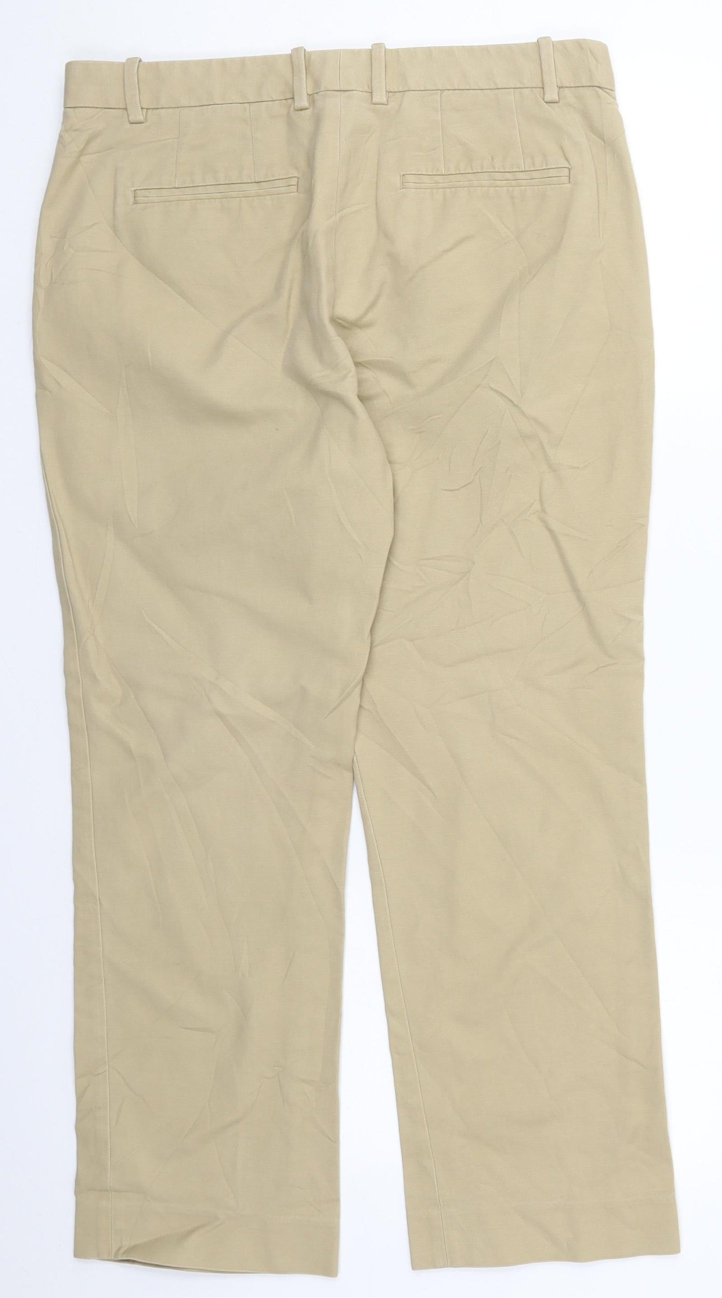Gap Womens Beige  Cotton Trousers  Size 8 L25 in Regular Hook & Eye
