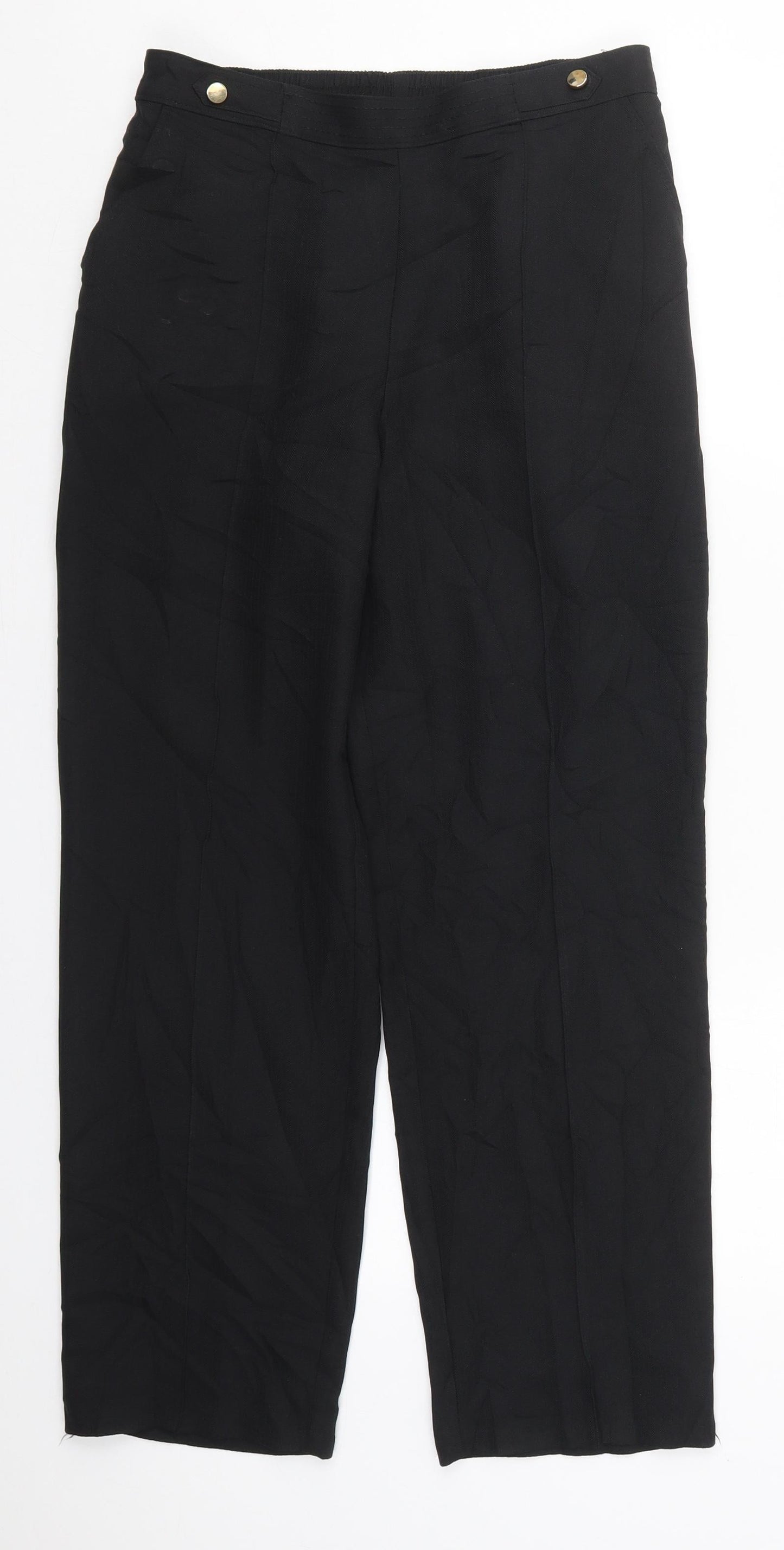 Marks and Spencer Womens Black  Polyester Trousers  Size 10 L27 in Regular