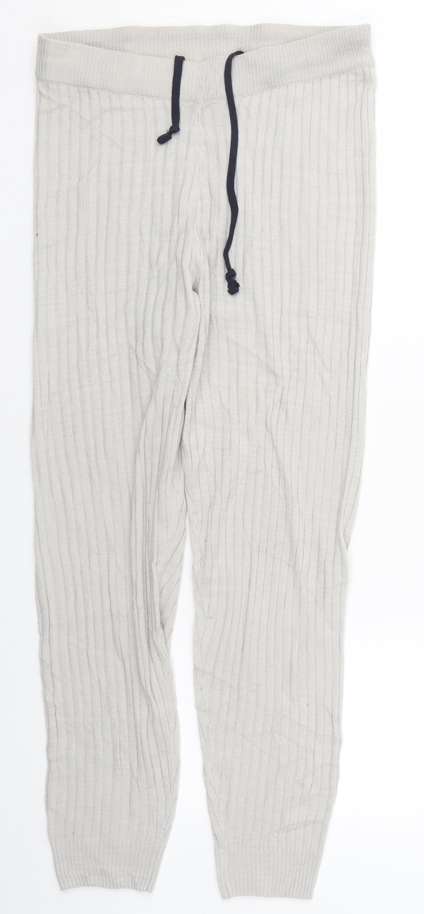Boohoo Womens Grey  Acrylic Sweatpants Trousers Size S L27 in Regular Drawstring