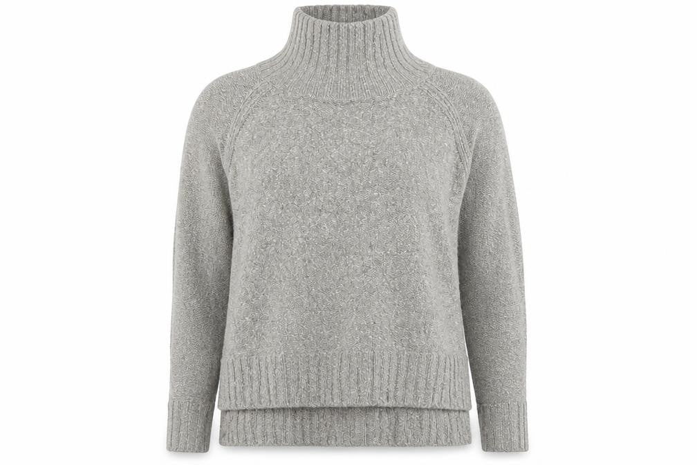 H&M Mens Grey High Neck  Acrylic Pullover Jumper Size S