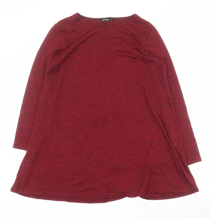 Boohoo Womens Red Round Neck  Polyester Pullover Jumper Size 12