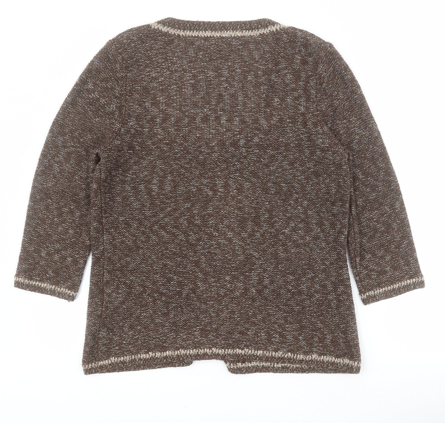 Marks and Spencer Womens Brown Scoop Neck  Acrylic Cardigan Jumper Size M