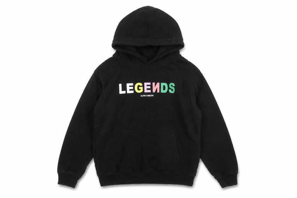 JustHoods Girls Black  Cotton Pullover Hoodie Size 9-10 Years  Pullover - 'Legends'