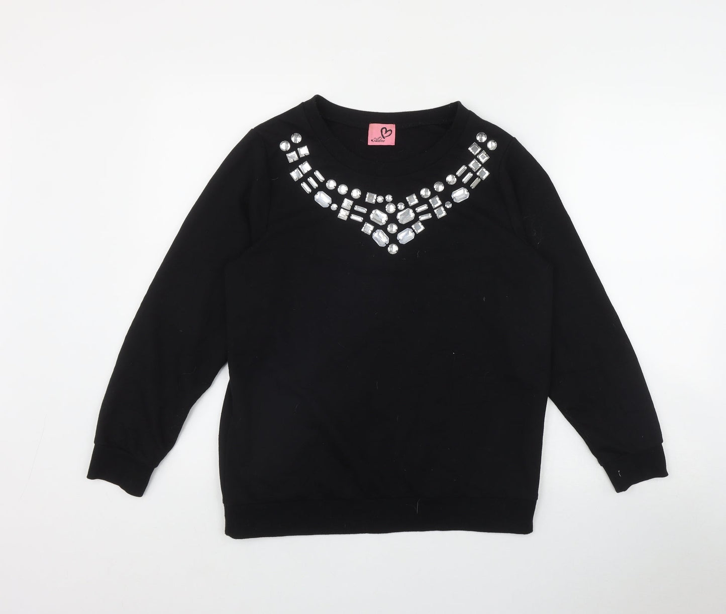 Adore Womens Black  Cotton Pullover Sweatshirt Size 8  Pullover