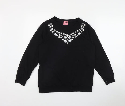 Adore Womens Black  Cotton Pullover Sweatshirt Size 8  Pullover