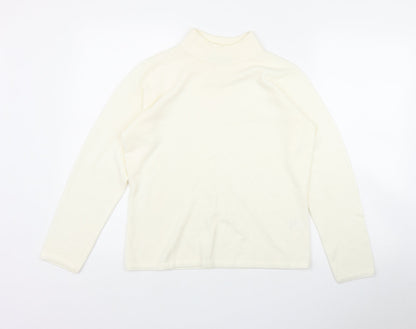 Bonmarché Womens Ivory Mock Neck Acrylic Pullover Jumper Size S