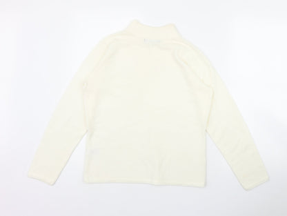 Bonmarché Womens Ivory Mock Neck Acrylic Pullover Jumper Size S