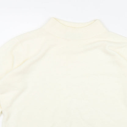Bonmarché Womens Ivory Mock Neck Acrylic Pullover Jumper Size S