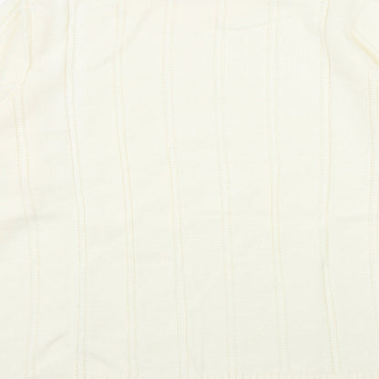Preloved Daxon Womens Ivory Round Neck  Acrylic Pullover Jumper Size 14 - Label