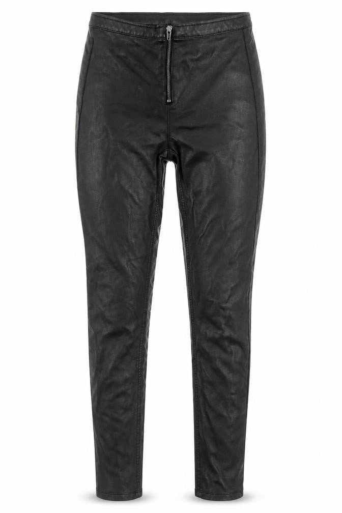 Divided Womens Black  Polyurethane Trousers  Size 8 L29 in Regular Zip