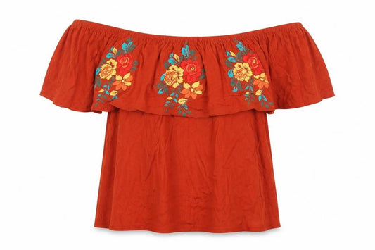 Atmosphere Womens Brown  Viscose Basic Blouse Size 8 Off the Shoulder