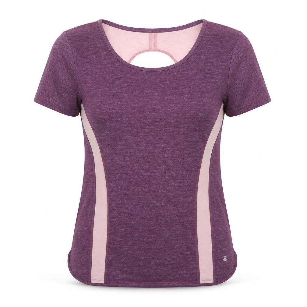 Dunnes Stores Womens Purple  Nylon Basic T-Shirt Size S Round Neck