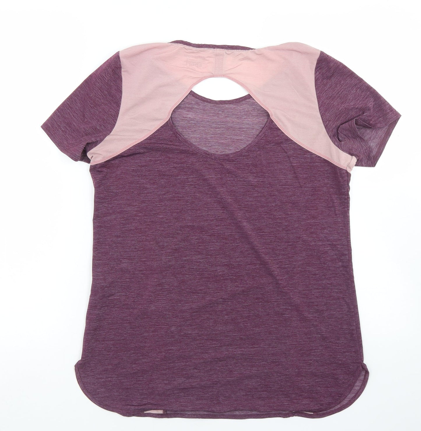 Dunnes Stores Womens Purple  Nylon Basic T-Shirt Size S Round Neck