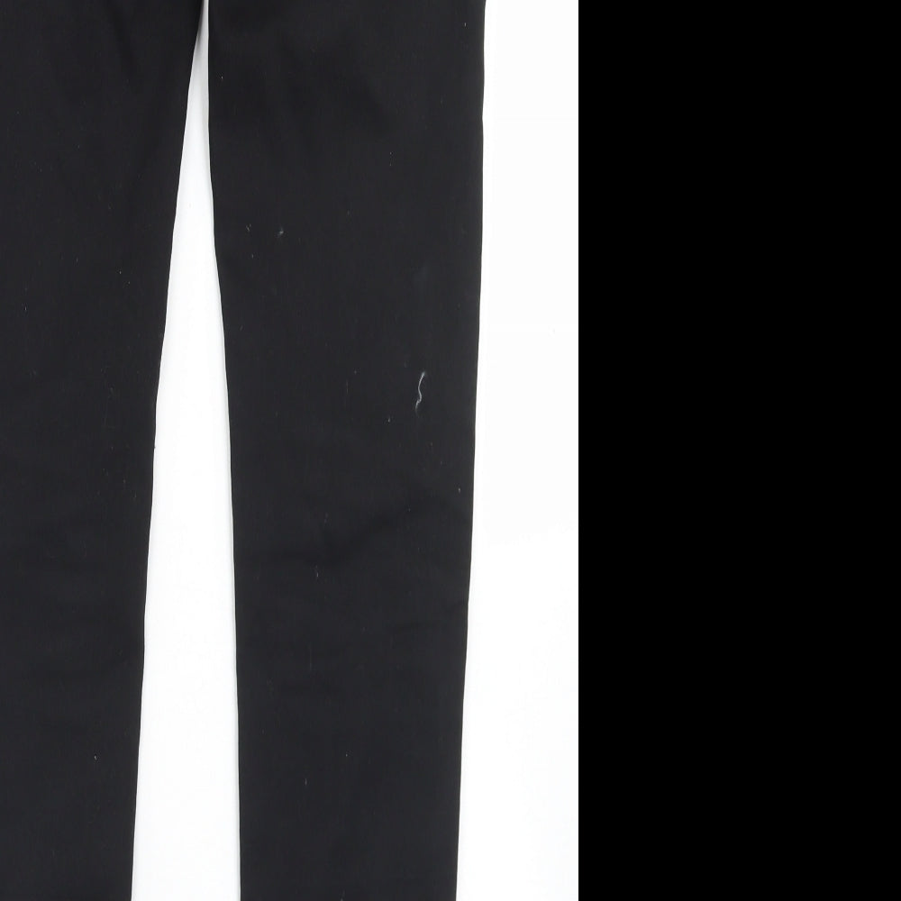 Preworn Womens Black  Cotton Skinny Jeans Size 32 in L30 in Regular Button