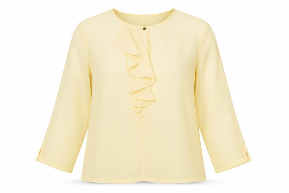 Saint Tropez Clothing Womens Ivory  Polyester Basic Blouse Size L Crew Neck