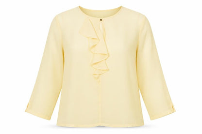 Saint Tropez Clothing Womens Ivory  Polyester Basic Blouse Size L Crew Neck
