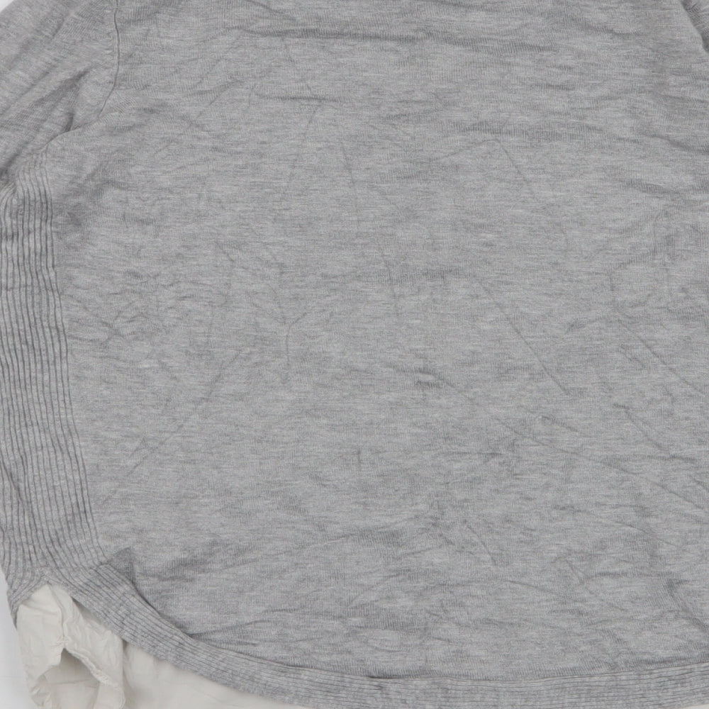 New Look Womens Grey Round Neck  Viscose Henley Jumper Size 10