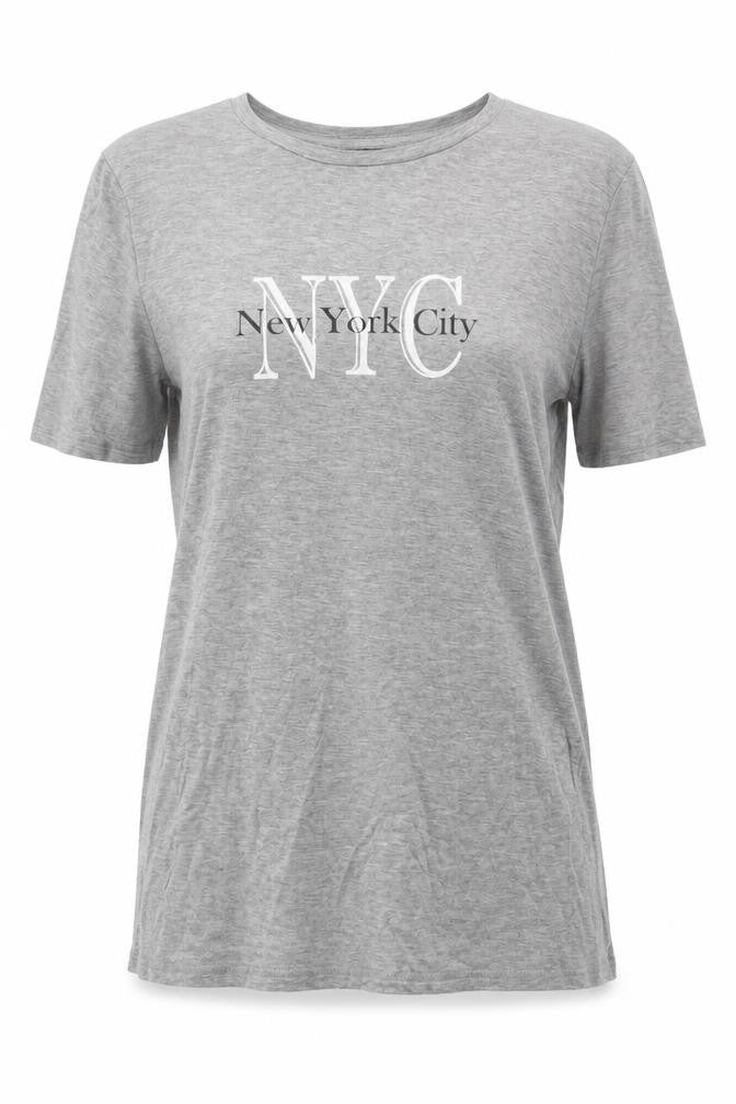 Studio Womens Grey  Viscose Jersey T-Shirt Size 12 Round Neck - NYC