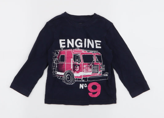 Gap Boys Blue  100% Cotton Jersey T-Shirt Size 2 Years Round Neck Pullover - Fire engine
