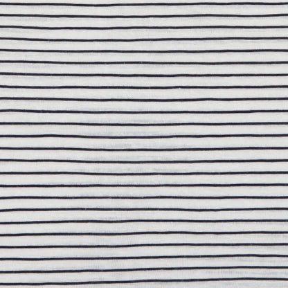 Preloved Dunnes Stores Womens White Striped Viscose Basic T-Shirt Size L Round Neck - Label