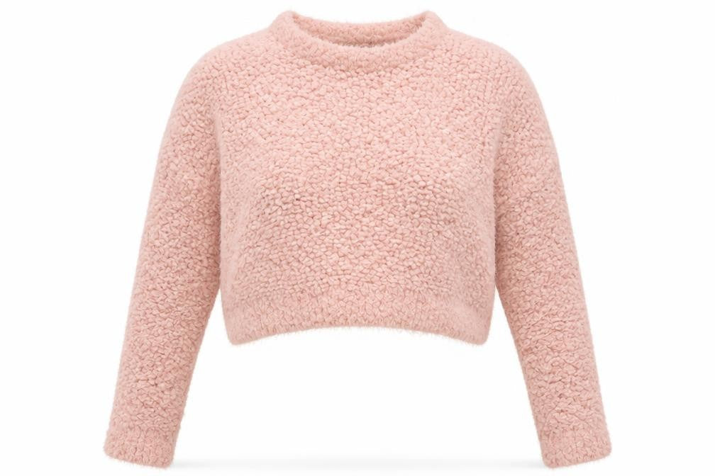 F&F Womens Pink Round Neck  Polyester Pullover Jumper Size 14