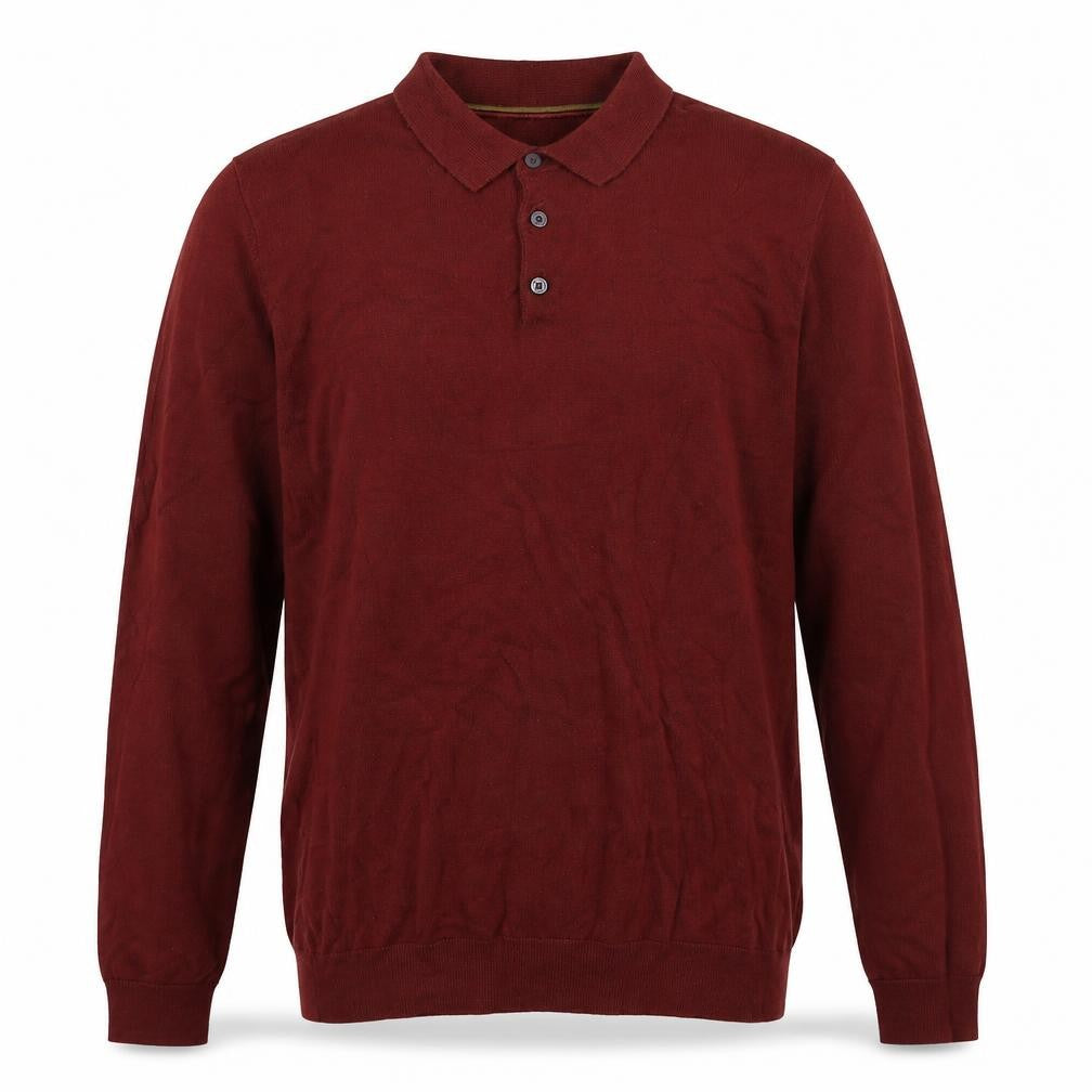 NEXT Mens Brown Collared  Cotton Pullover Jumper Size M