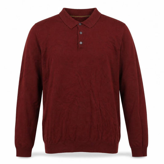 Next Mens Brown Collared  Cotton Pullover Jumper Size M