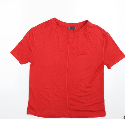 Marks & Spencer Womens Red Crew Neck  Viscose Pullover Jumper Size XS