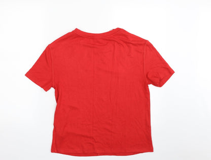 Marks & Spencer Womens Red Crew Neck  Viscose Pullover Jumper Size XS