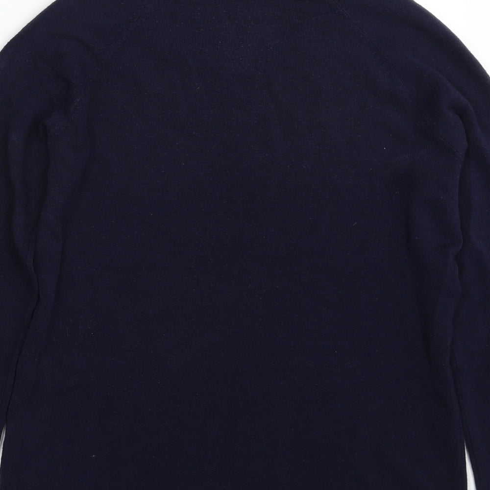TU Womens Blue Boat Neck  Acrylic Pullover Jumper Size 12