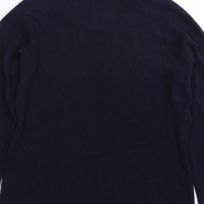 Tu Womens Blue Boat Neck  Acrylic Pullover Jumper Size 12