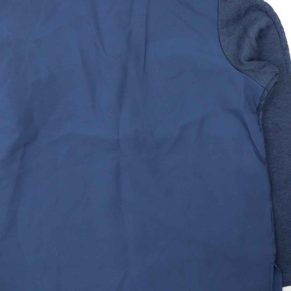 Dakon Womens Blue  Polyester Basic Button-Up Size 18 V-Neck