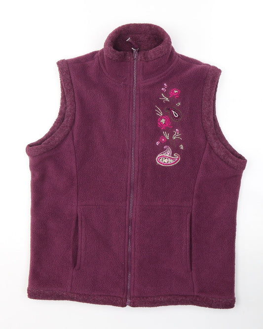 Etan Womens Purple High Neck  Polyester Full Zip Jumper Size 8