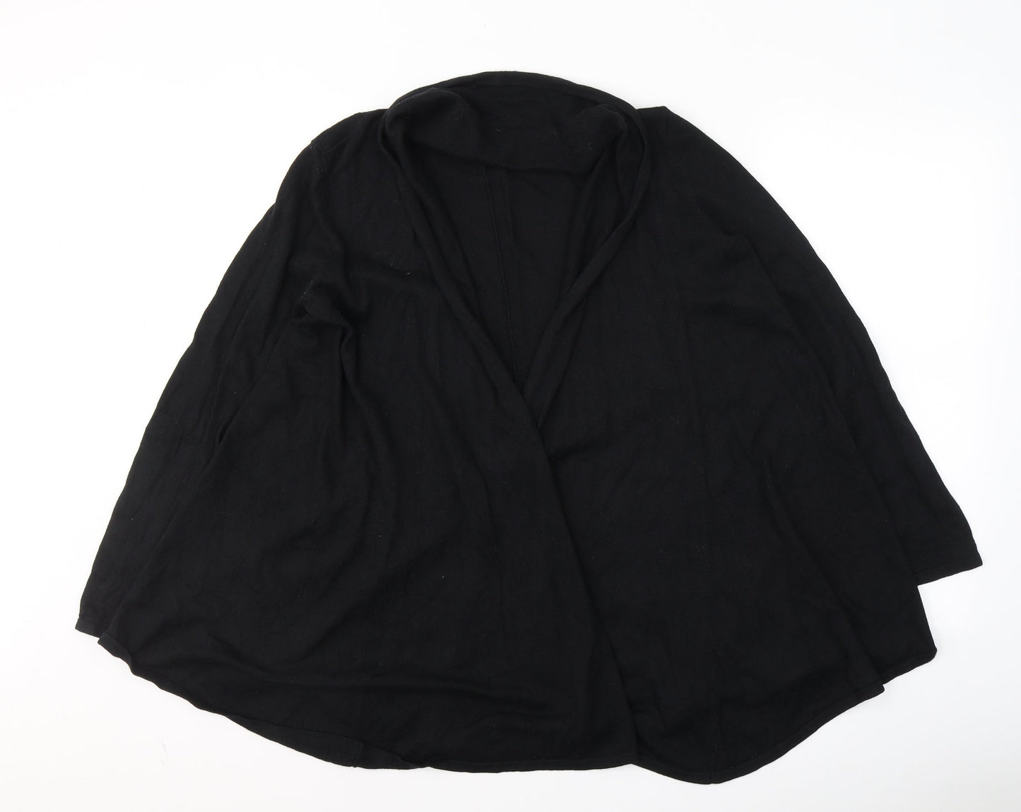 Marks and Spencer Womens Black  Viscose Basic T-Shirt Size 12 V-Neck