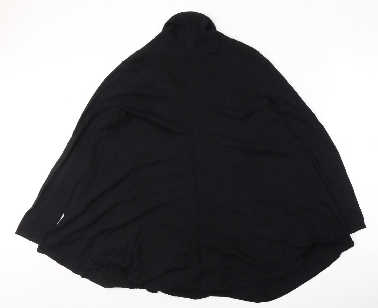 Marks and Spencer Womens Black  Viscose Basic T-Shirt Size 12 V-Neck
