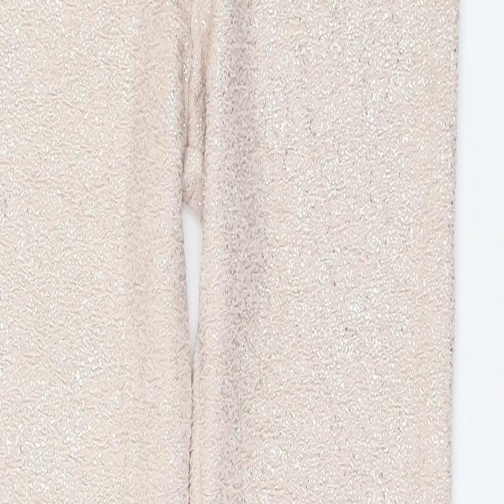 ASOS Womens Beige  Polyester Capri Leggings Size 8 L31 in   - Gold detail