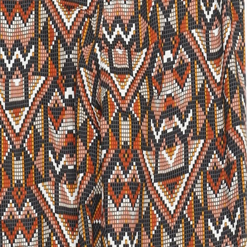 H&M Womens Multicoloured Geometric Cotton Carrot Trousers Size 10 L27 in Regular
