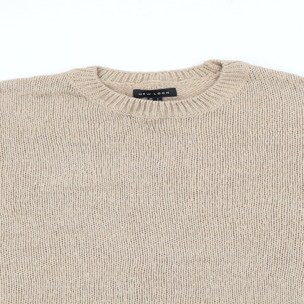 New Look Womens Beige Crew Neck  Acrylic Pullover Jumper Size L