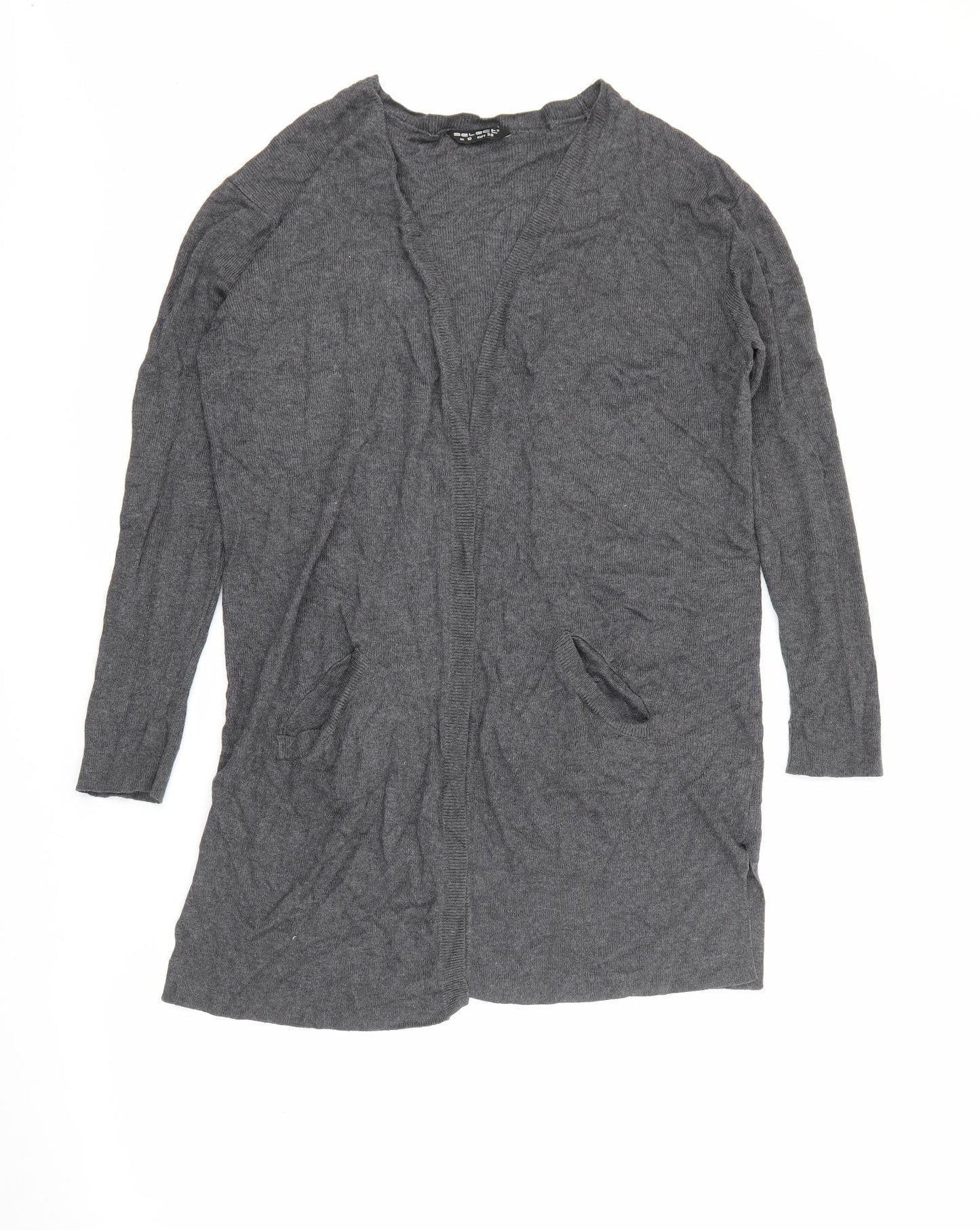 Select Womens Grey V-Neck  Viscose Cardigan Jumper Size 10