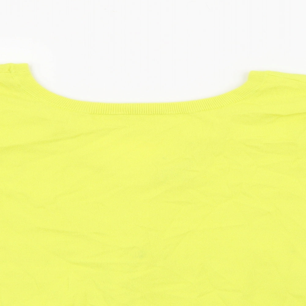 NEXT Womens Yellow Crew Neck  Viscose Pullover Jumper Size 12