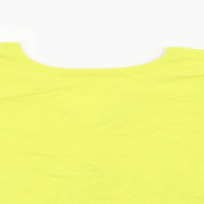 Next Womens Yellow Crew Neck  Viscose Pullover Jumper Size 12