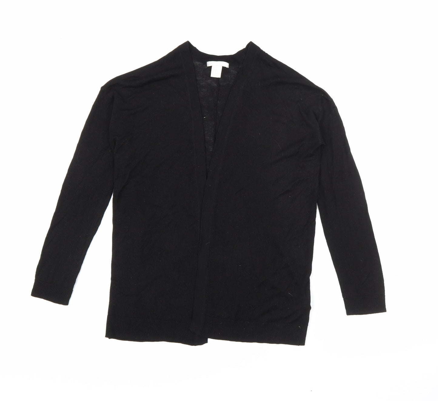 H&M Womens Black V-Neck  Acrylic Cardigan Jumper Size XS